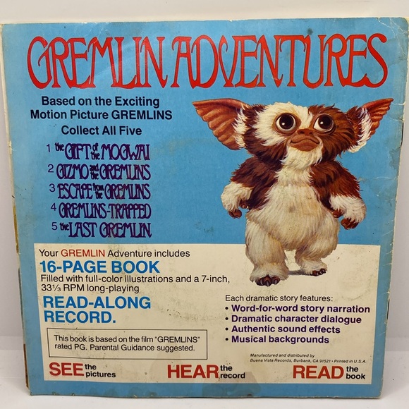 Gizmo and the Gremlins Story 2 Vinyl Record and Book Vintage - Picture 2 of 10
